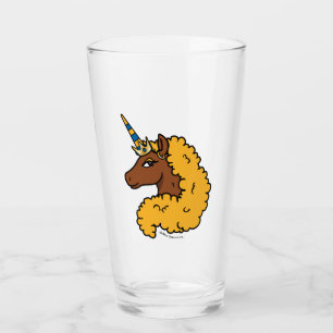 Yellow Afro Unicorn Glass