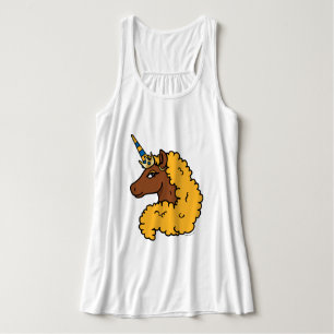 Yellow Afro Unicorn Singlet