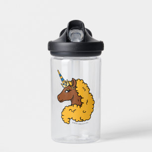 Yellow Afro Unicorn Water Bottle