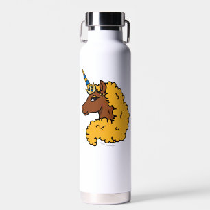 Yellow Afro Unicorn Water Bottle