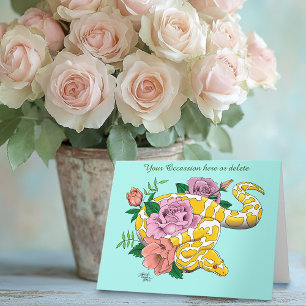 Yellow Albino Ball Python Card