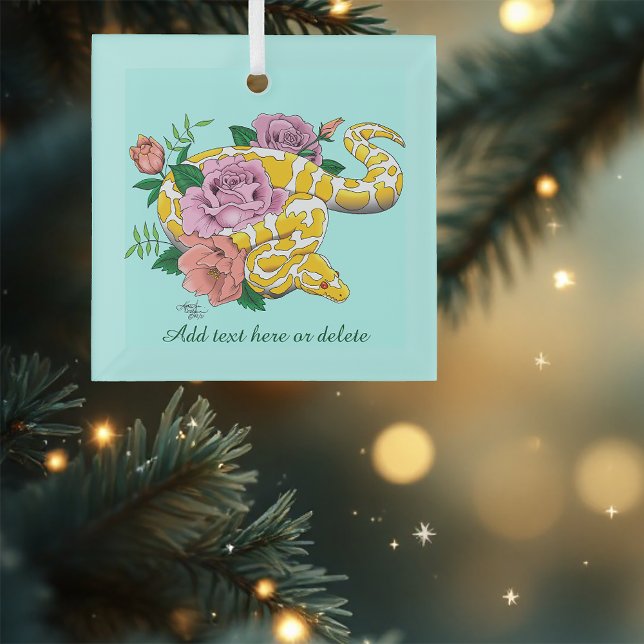 Yellow Albino Ball Python Glass Tree Decoration (Creator Uploaded)