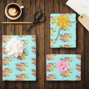 Yellow Albino ball Python  Wrapping Paper Sheet