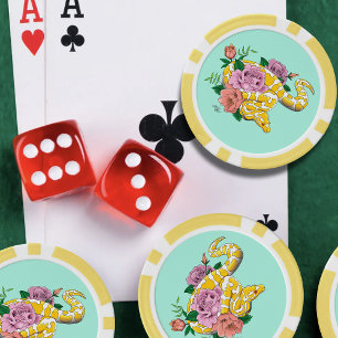 Yellow Albino Ball Snake Poker Chips