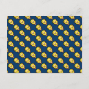 Yellow Alien Head Postcard