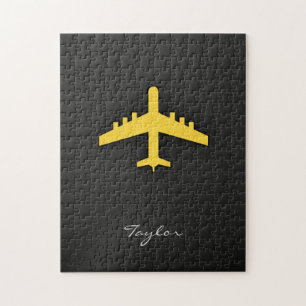 Yellow Amber Aeroplane Jigsaw Puzzle