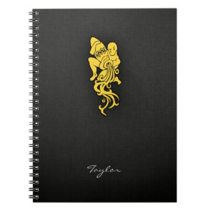 Yellow Amber Aquarius Spiral Notebook