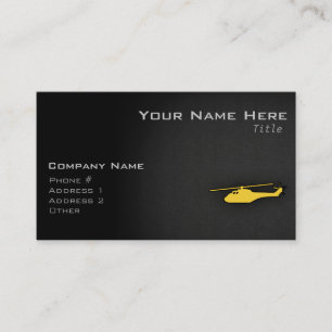 Yellow Amber Helicopter Business Card
