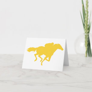 Yellow Amber Horse Racing Card