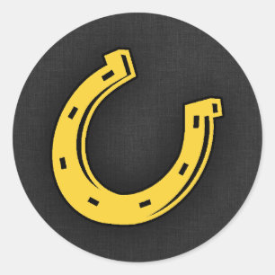 Yellow Amber Horseshoe Classic Round Sticker