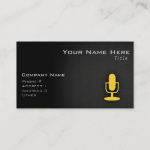 Yellow Amber Microphone Business Card