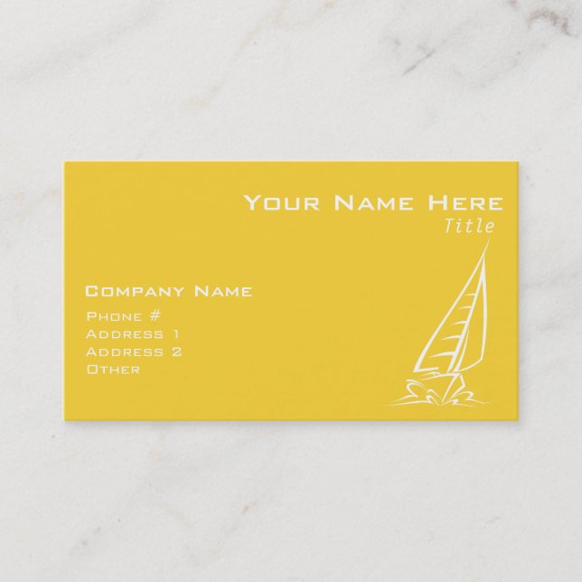 Yellow Amber Sailing Business Card (Front)