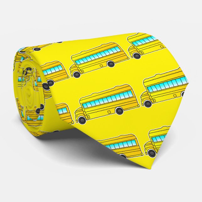 Yellow American school bus tie ties (Rolled)