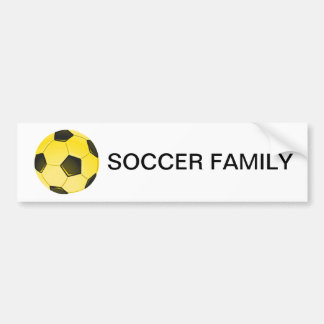 Yellow American Soccer Ball or Football Bumper Sticker