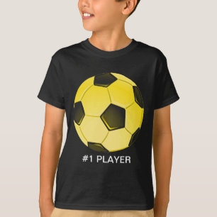 Yellow American Soccer Ball or Football T-Shirt