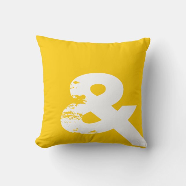 Yellow Ampersand Pillow Cushion (Front)