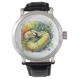 Yellow Anaconda 160724AREF221 - Watercolor Watch