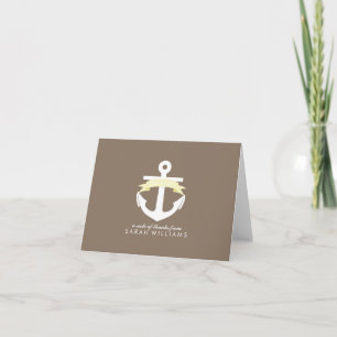 Yellow Anchor Baby Shower Thank You Card