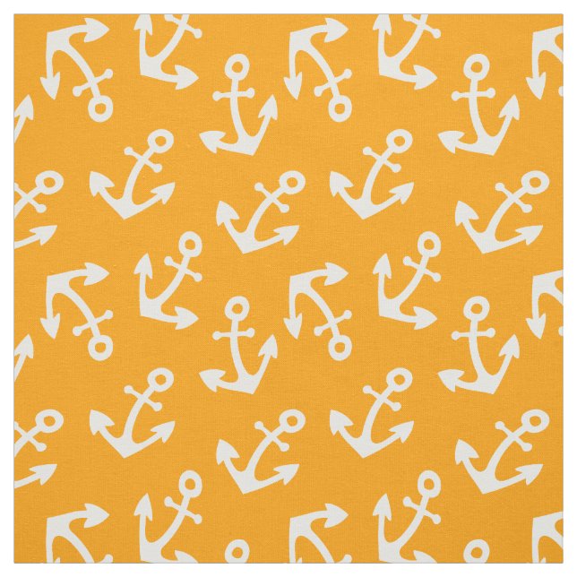 Yellow Anchor Fabric By the Yard (Swatch)