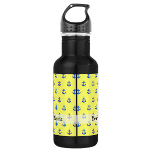 Yellow anchor pattern 532 ml water bottle