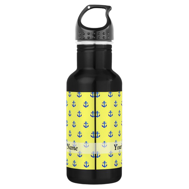 Yellow anchor pattern 532 ml water bottle (Front)