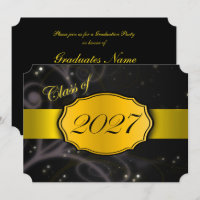 Yellow and Black 2027 Graduation Party