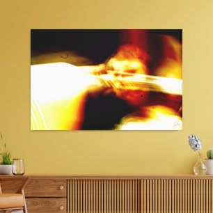 Yellow and Black abstract energy Canvas Print
