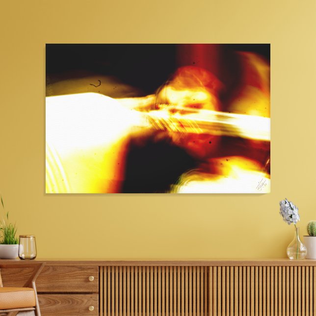 Yellow and Black abstract energy Canvas Print (Insitu(LivingRoom))