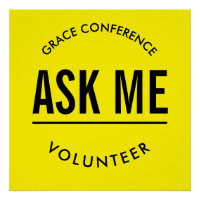 Yellow and black ask me volunteer