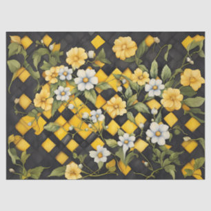 Yellow and Black Buffalo Check with Yellow White Tissue Paper