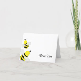 Yellow and Black Bumble Bee Thank You Card