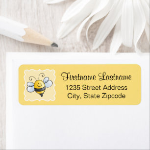 Yellow and Black Bumblebee   Cute Return Address