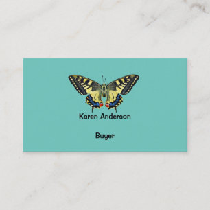 Yellow and black butterfly business card