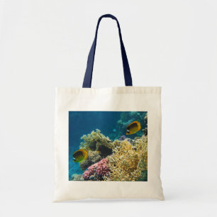 Yellow and Black Butterfly Fish Tote Bag