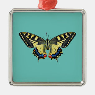 Yellow and black butterfly metal tree decoration