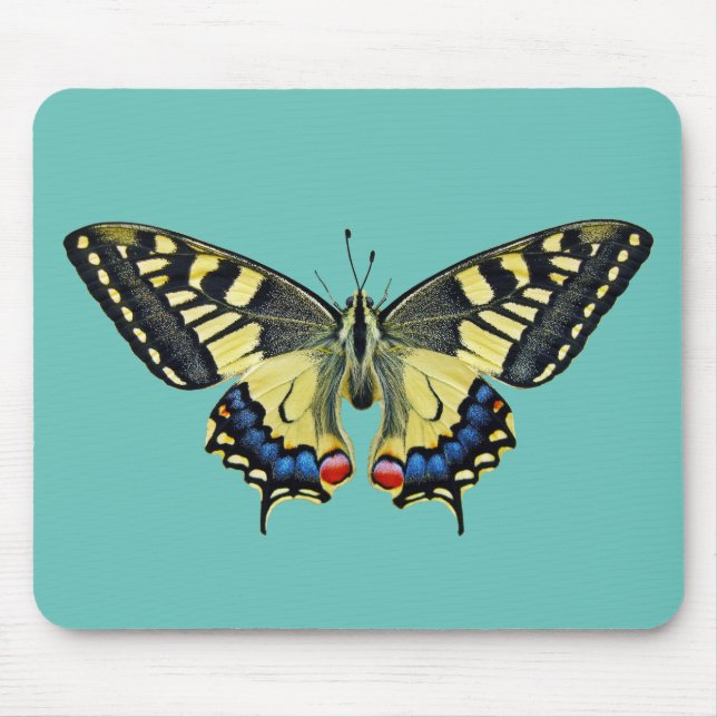 Yellow and black butterfly   mouse pad (Front)