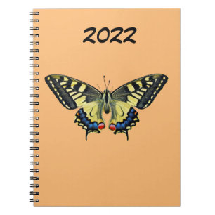 Yellow and black butterfly  notebook