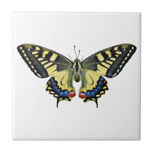 Yellow and black butterfly tile