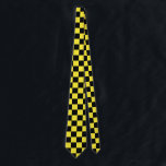 Yellow And Black Chequered Flag Pattern Tie<br><div class="desc">Yellow and black chequered flag pattern design.</div>