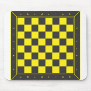 Yellow and Black Chess Table Mouse Pad
