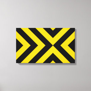 Yellow and Black Chevrons Canvas Print