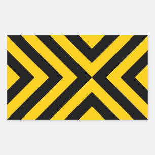 Yellow and Black Chevrons Rectangular Sticker