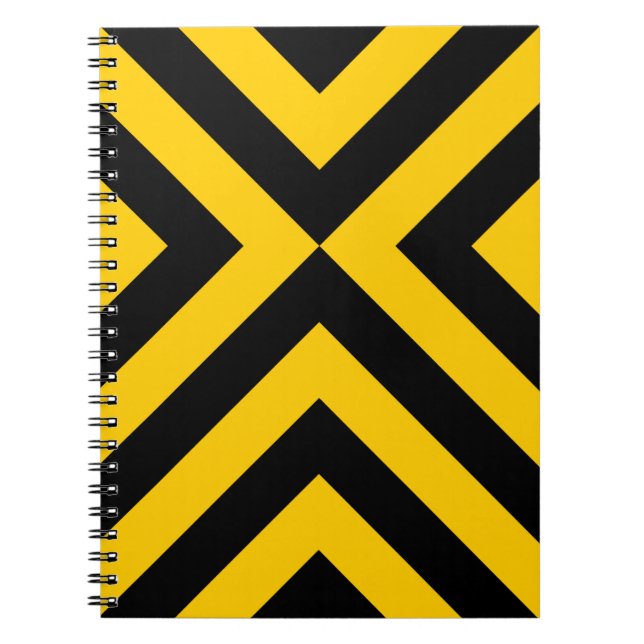Yellow and Black Chevrons Spiral Notebook (Front)