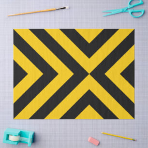 Yellow and Black Chevrons Tissue Paper