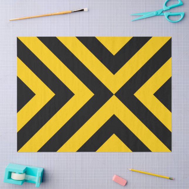 Yellow and Black Chevrons Tissue Paper (Craft)