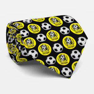 Yellow and Black Custom Soccer Name Gift Tie