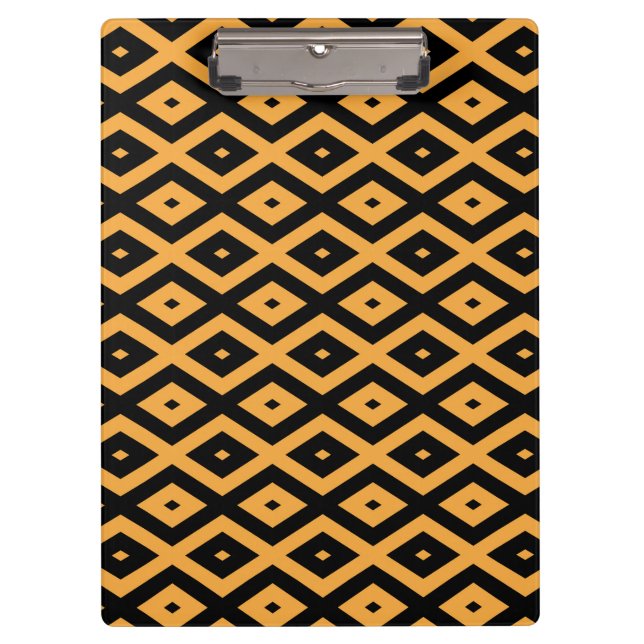 Yellow and black diamond pattern clipboard (Front)
