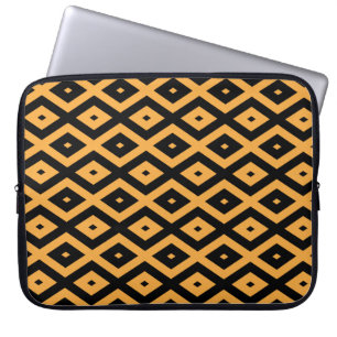 Yellow and black diamond pattern laptop sleeve