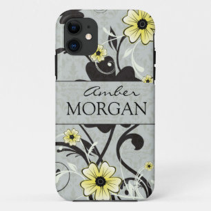 Yellow and Black floral iphone 5 case
