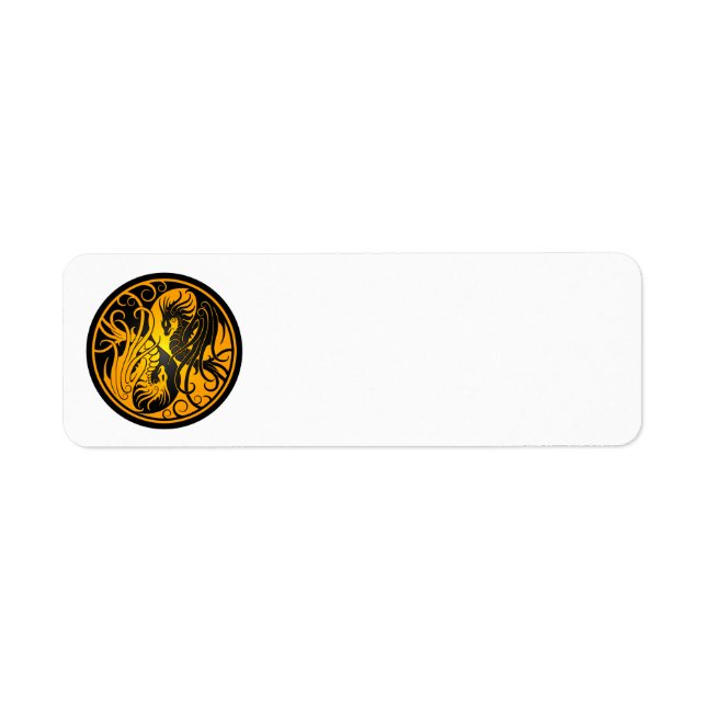 Yellow and Black Flying Yin Yang Dragons (Front)